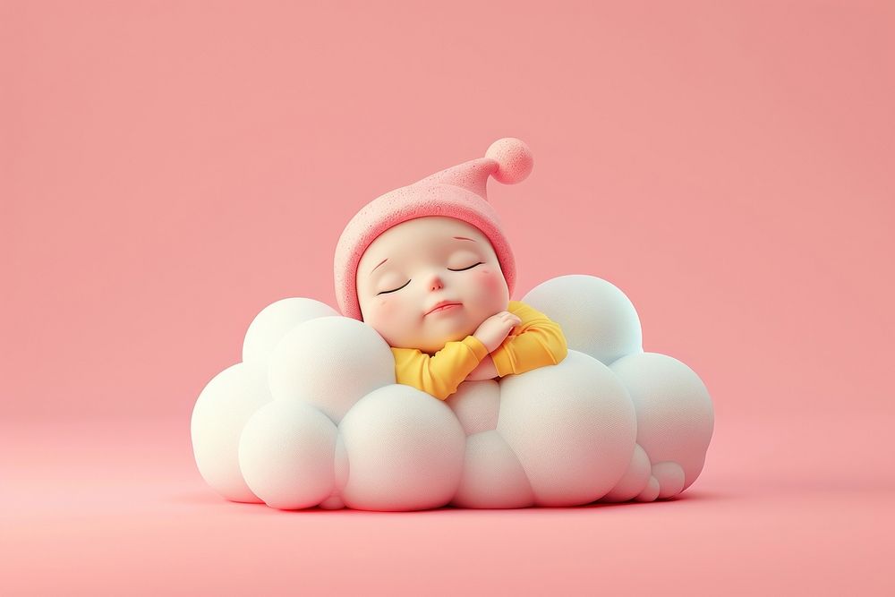 Baby sleeping on a cloud photography portrait clothing.
