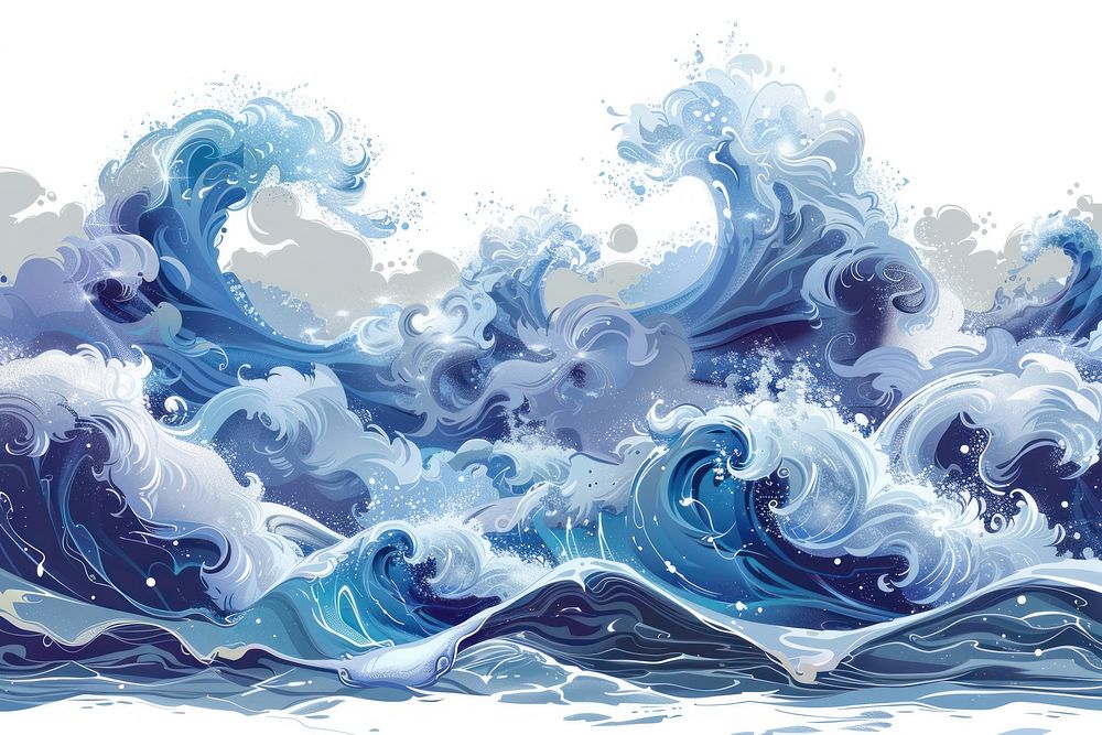 Wave water outdoors painting graphics.