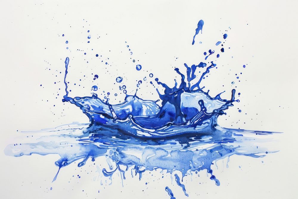 A bit of blue water splash outdoors droplet animal.