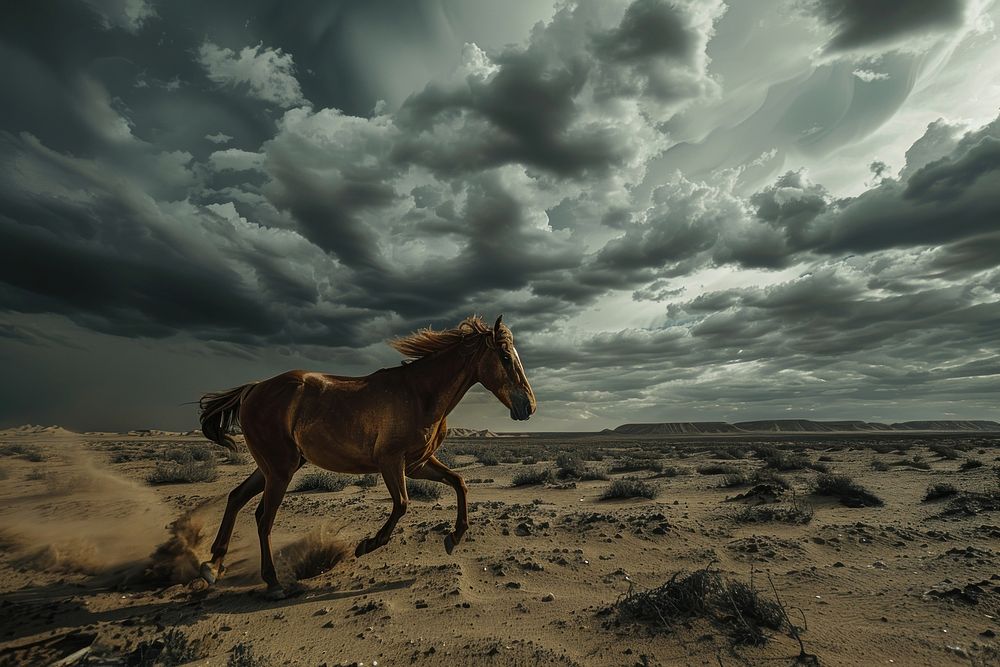 Horse outdoors stallion scenery.