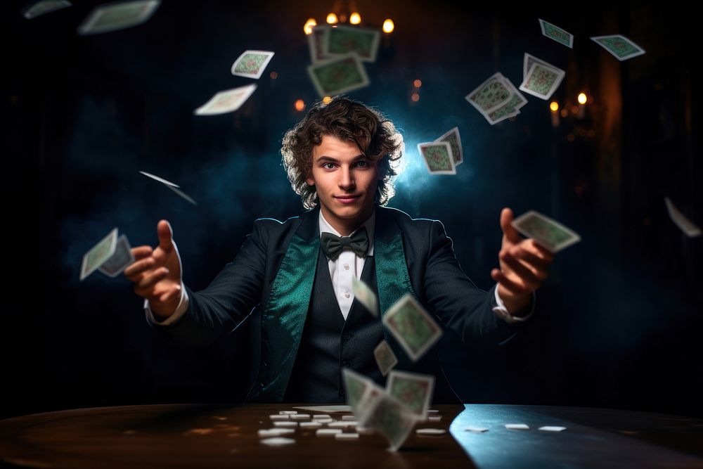 Magic person performer gambling.