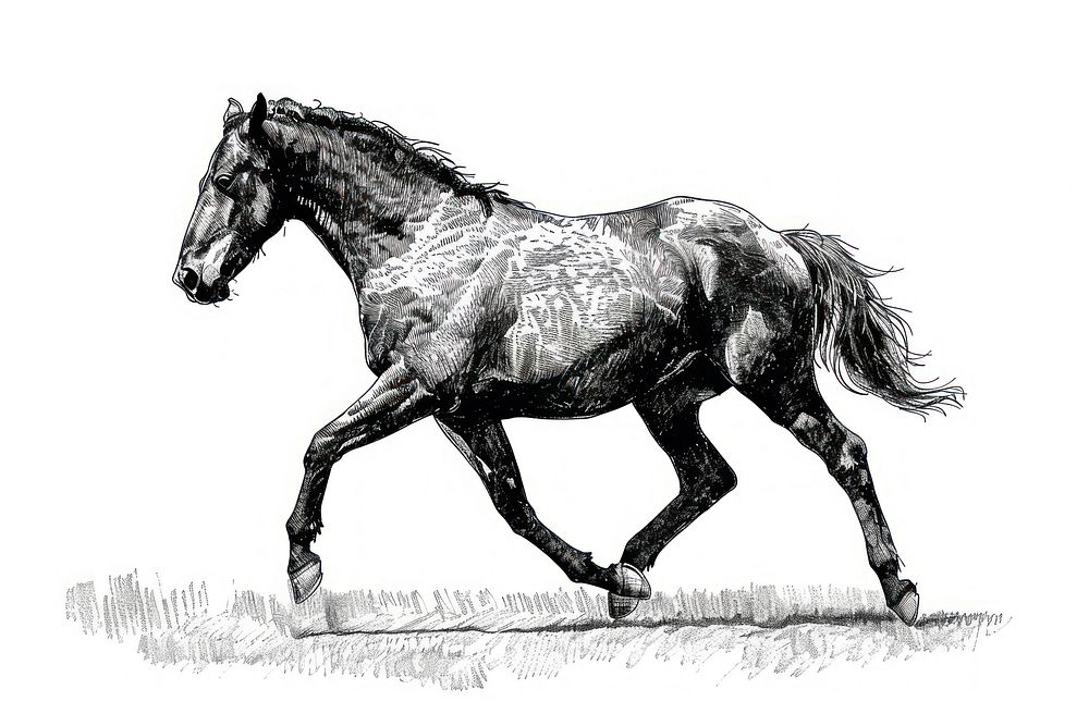 Ink drawing Horse horse illustrated animal.