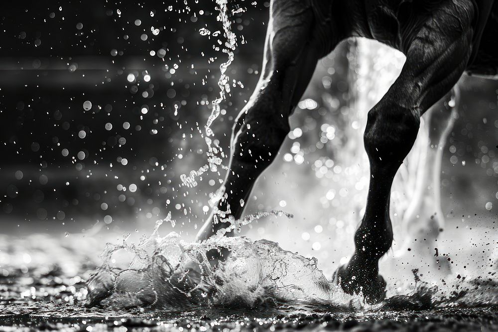 Horse water person animal.