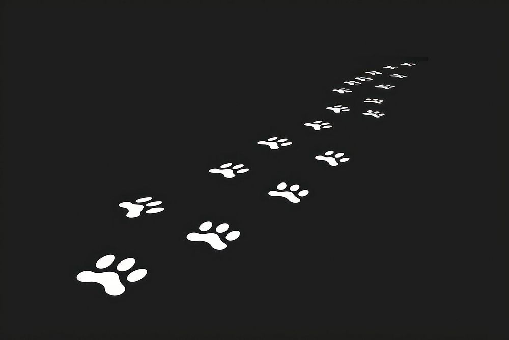 Cat paw print footprint white board.