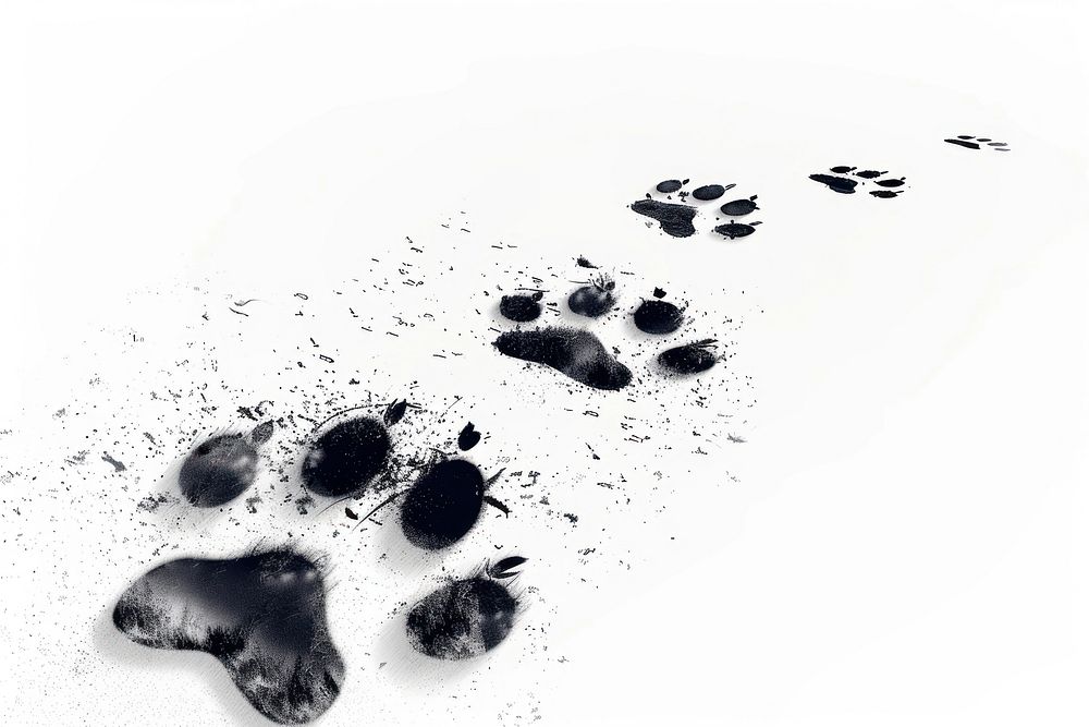 Cat paw print footprint person human.