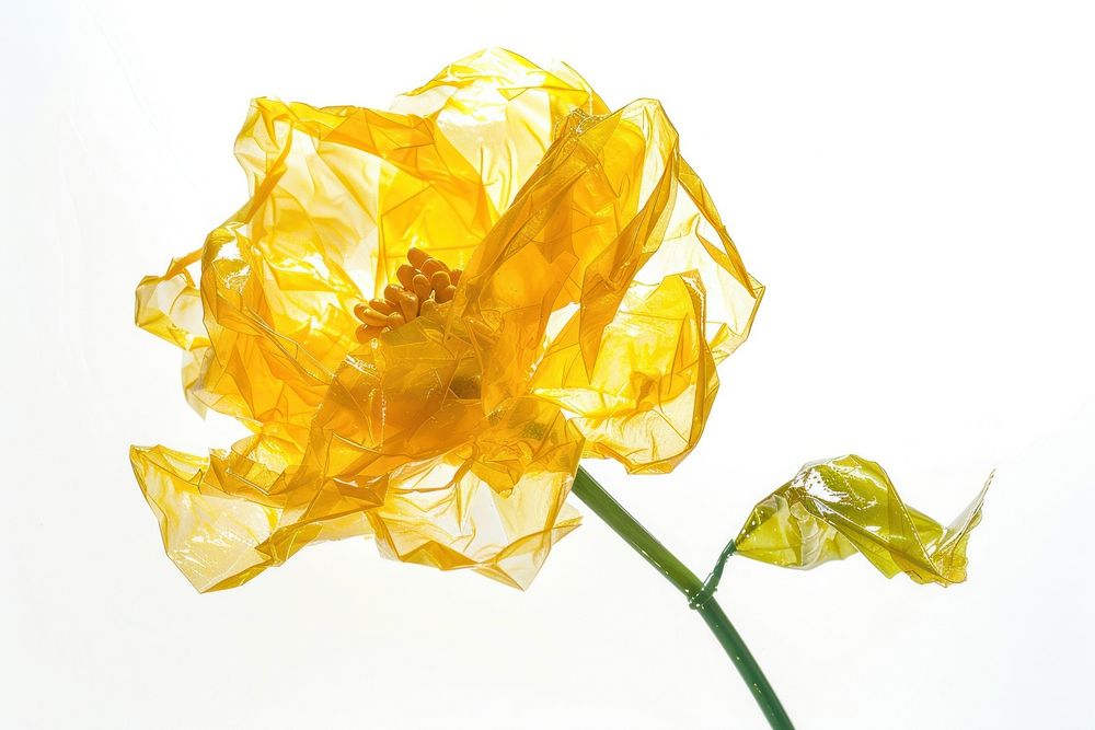 Yellow flower made from plastic clothing daffodil apparel.