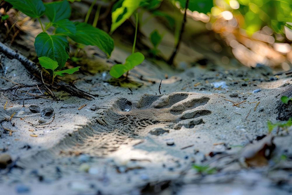 Bird paw print footprint outdoors nature.