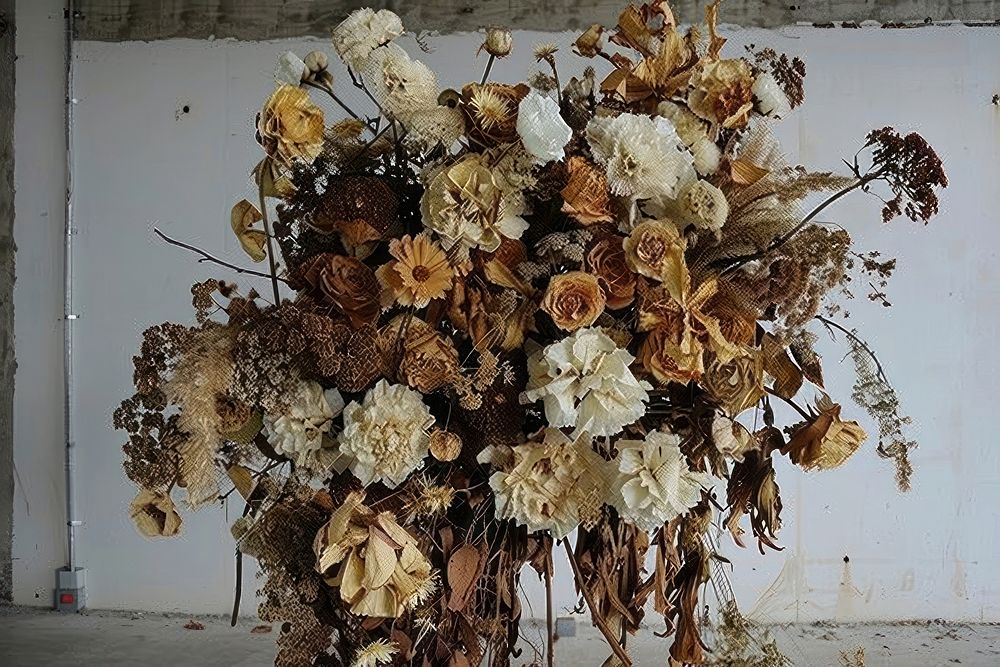 Dried flowers chandelier graphics blossom.