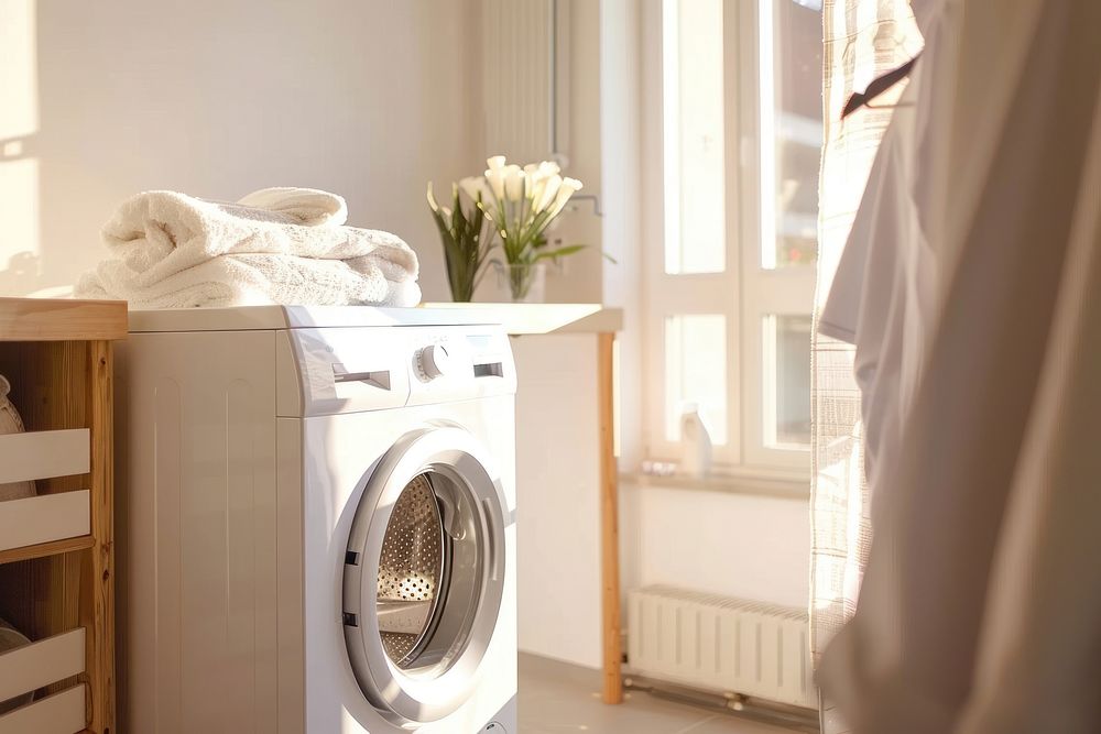 Clothes washing machine laundry appliance furniture.