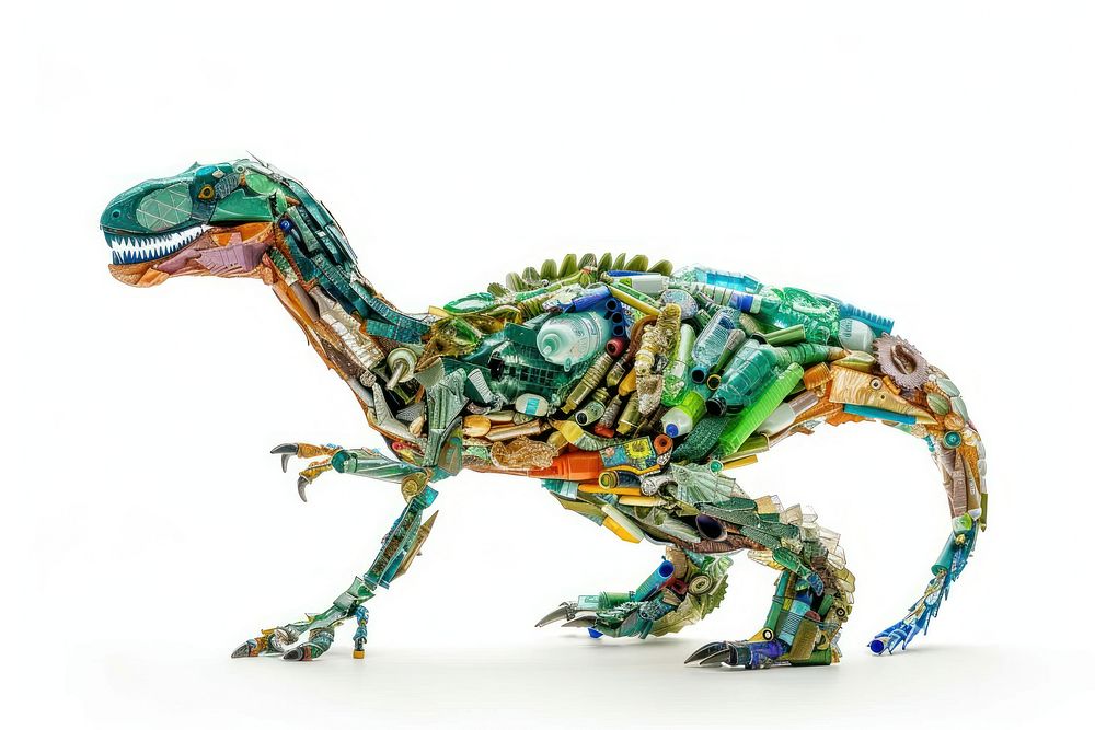 Dinosaur made from plastic dinosaur animal reptile.