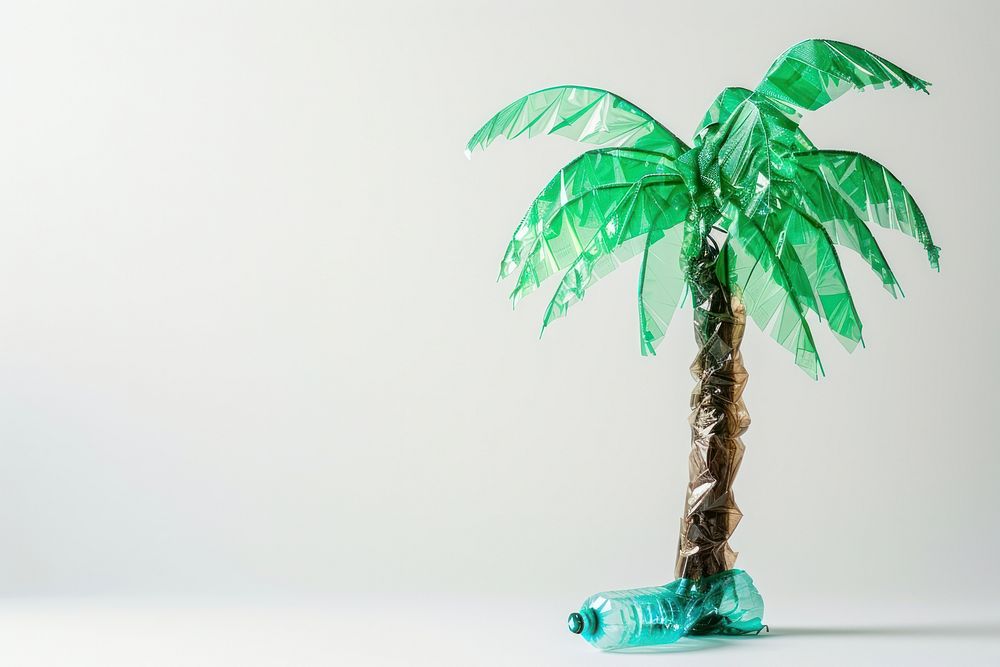 Palm tree made from plastic arecaceae symbol plant.