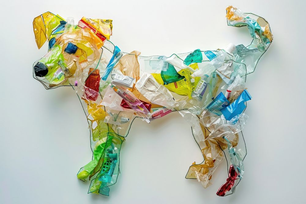 Pet made from plastic diaper art toy.