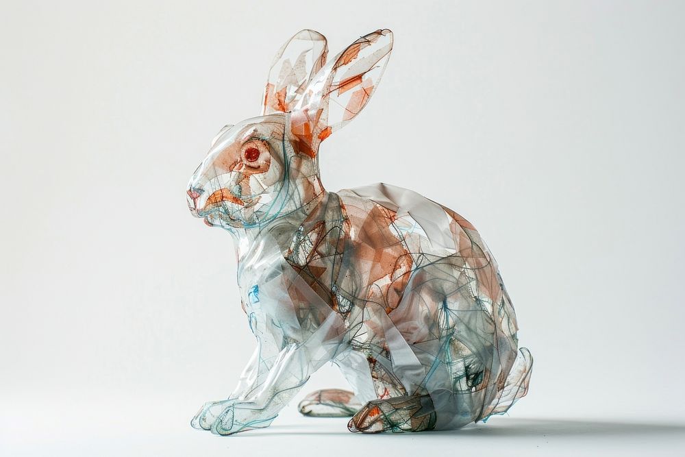 Rabbit made from plastic animal mammal rodent.