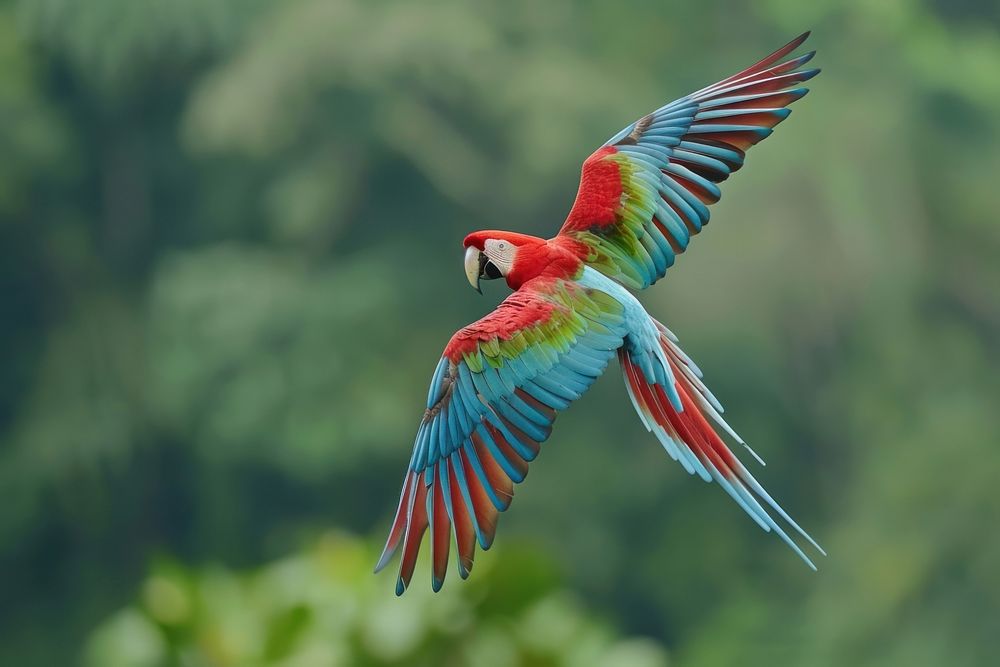 Red-and-green macaw animal parrot bird.