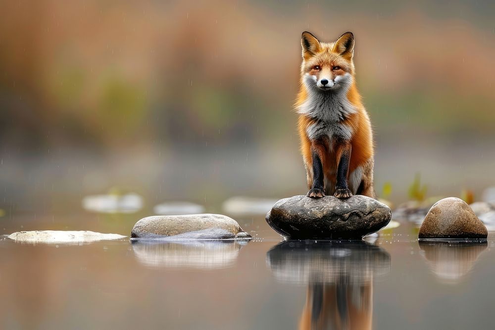 Red fox standing wildlife animal mammal.