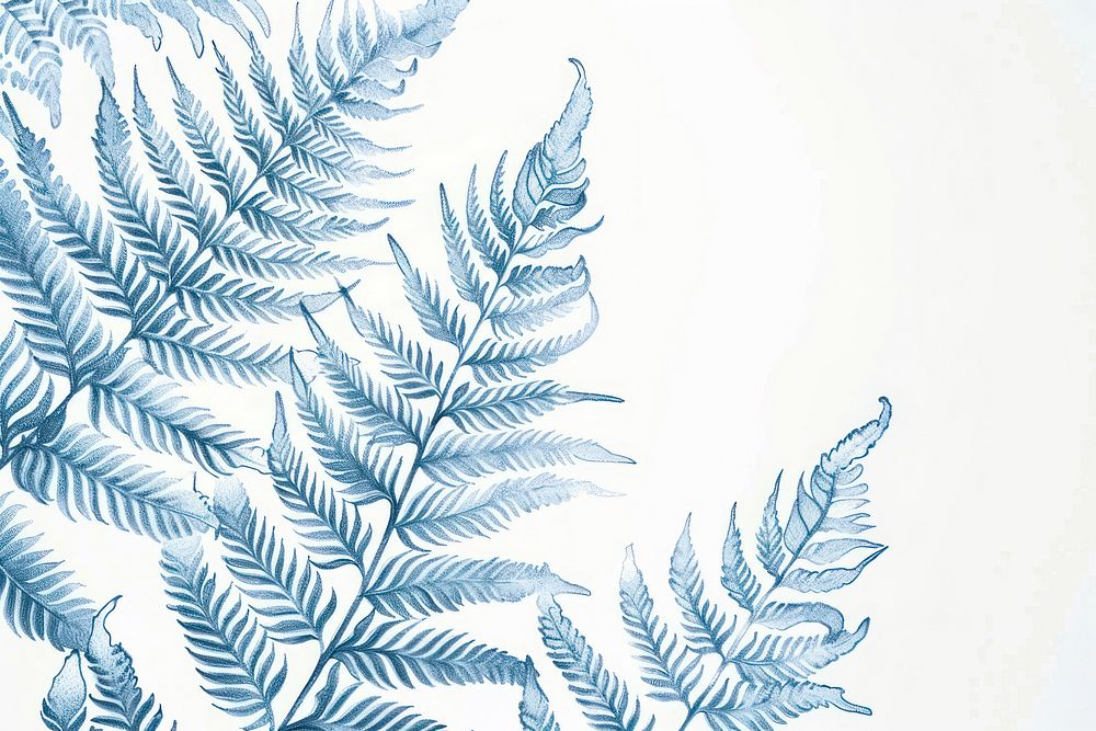 Vintage drawing boston fern leaves outdoors weather pattern.