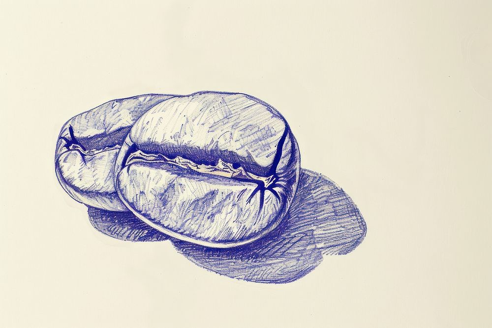 Vintage drawing coffee bean illustrated reptile sketch.