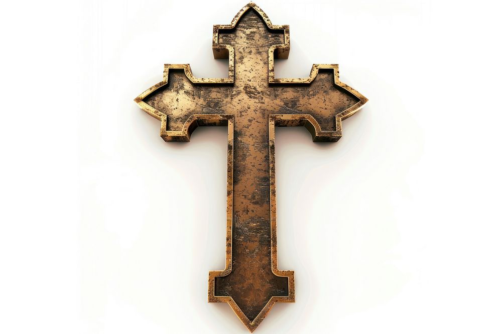 Christian cross crucifix symbol bronze.