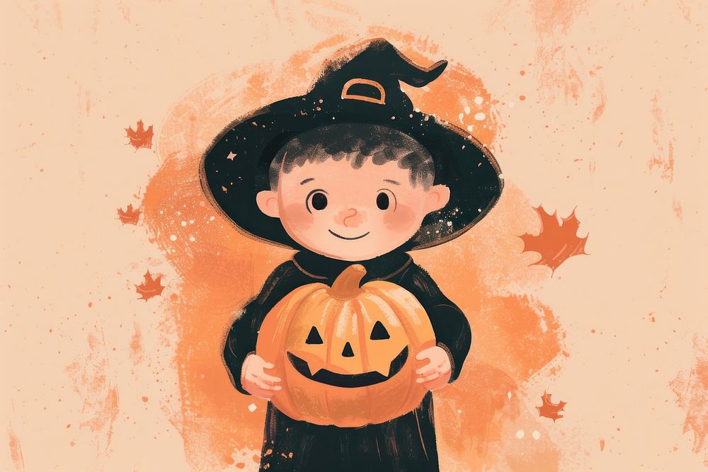 Kid holding halloween pumpkin festival person human.