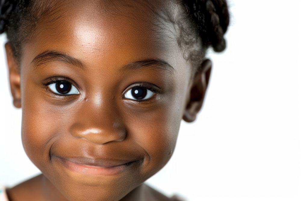 Black african american kid portrait female child.