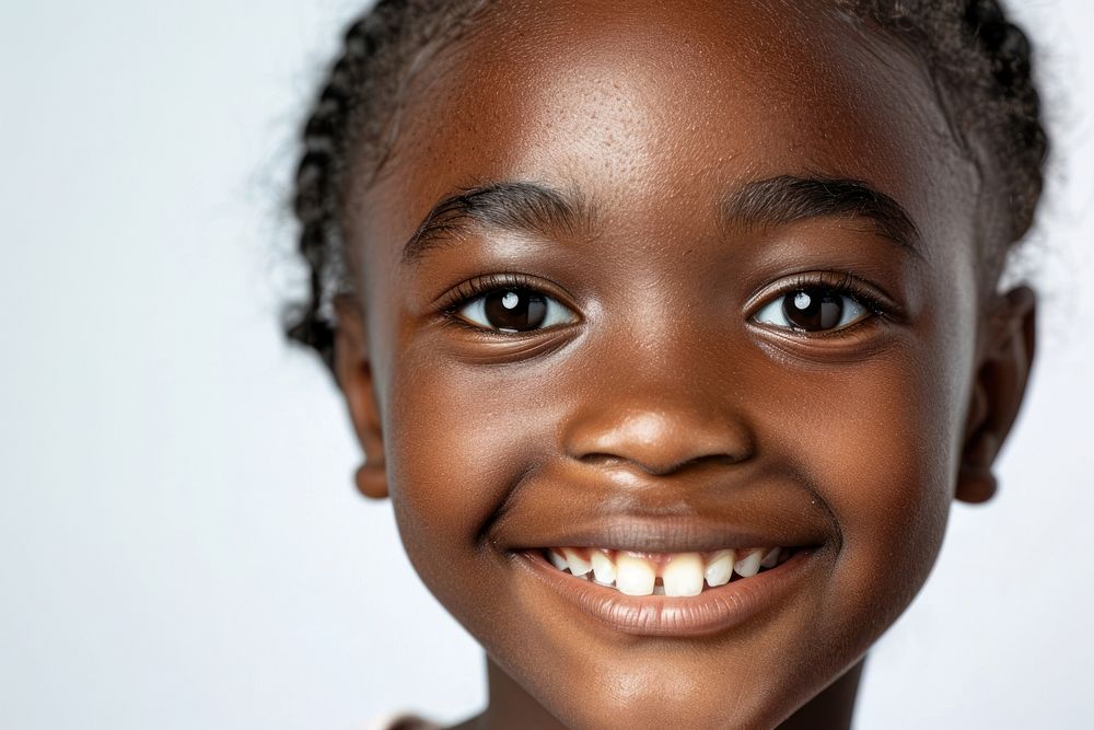 Black african american kid smile portrait female.
