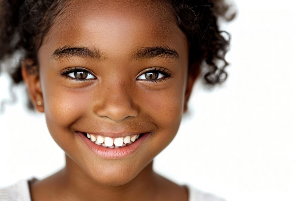 Black african american kid smile portrait female.