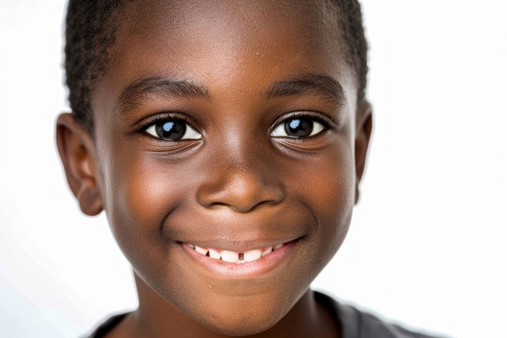 Black african american kid smile portrait skin.