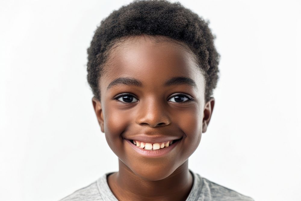 Black african american kid portrait smile photo.