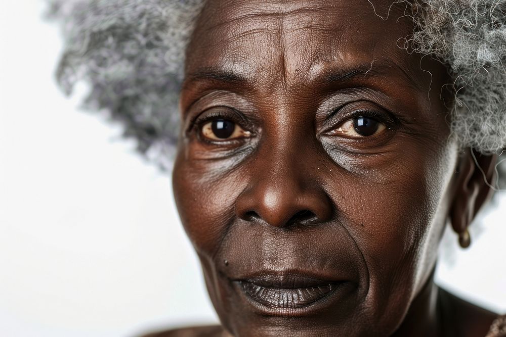 Black african american woman portrait photo skin.