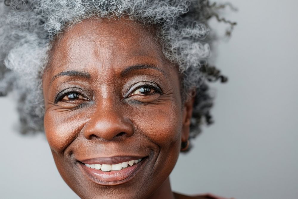 Black african american woman smile portrait skin.