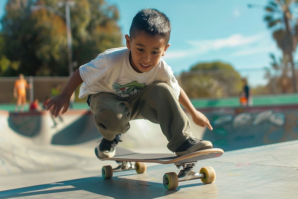 Boy playing skateboard sitting person child.