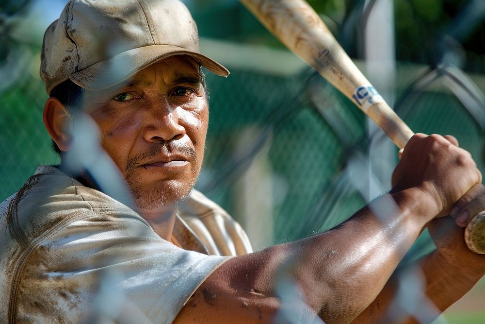 Hispanic man baseball softball people.