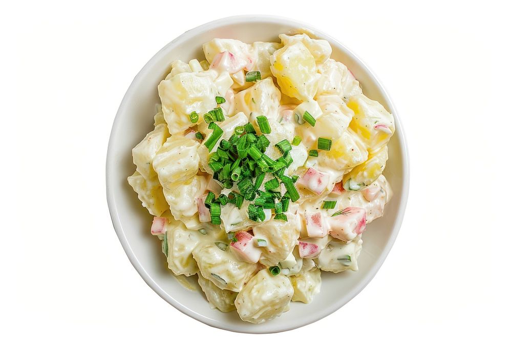 Potato salad plate food food presentation.