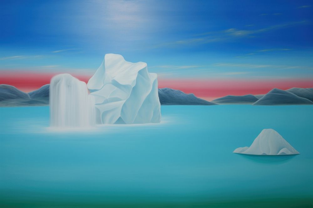 Ice melting arctic outdoors scenery iceberg.