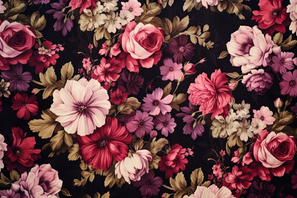 Floral fabric graphics painting geranium.