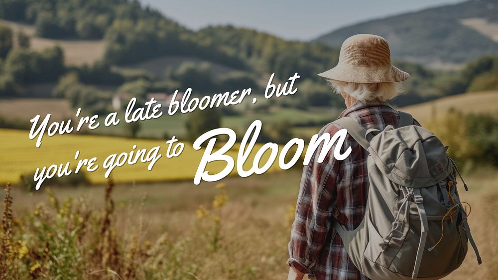 Late bloomer quote blog banner template