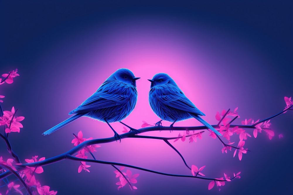 A couple bird purple animal nature.