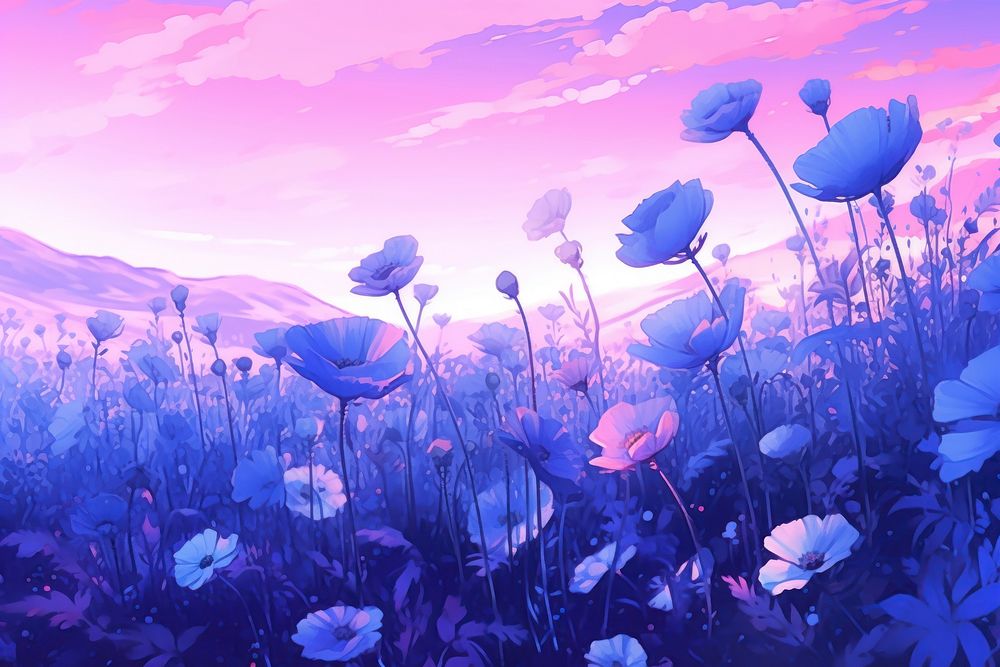 A flower garden purple backgrounds landscape.