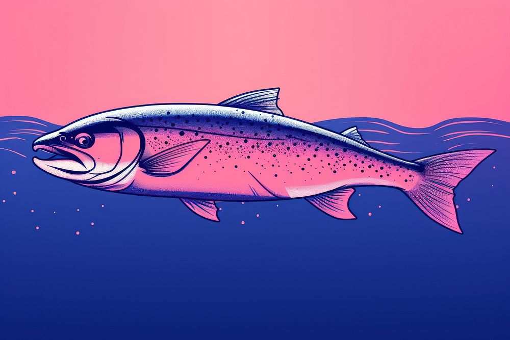 A japanese salmon sasimi animal trout fish.