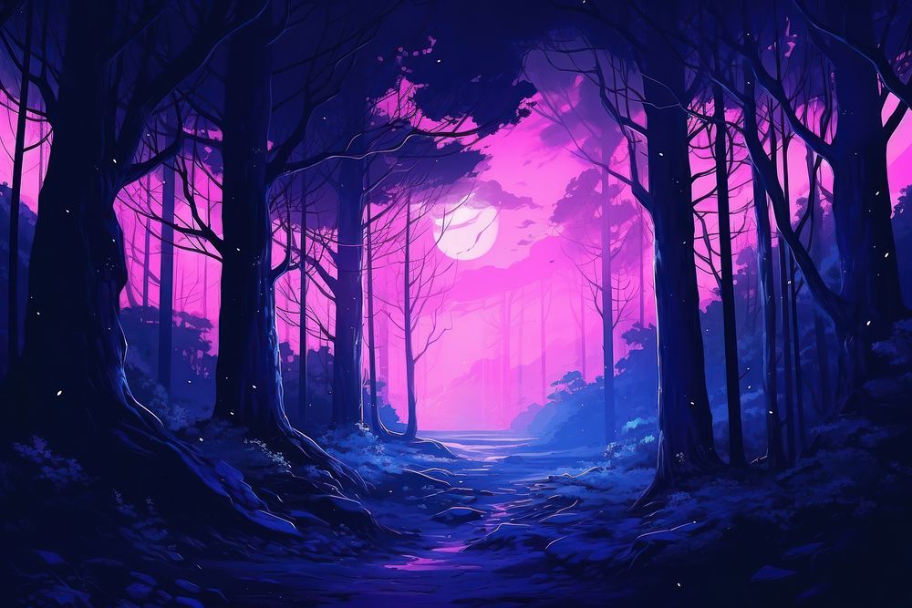 The forest purple outdoors nature.