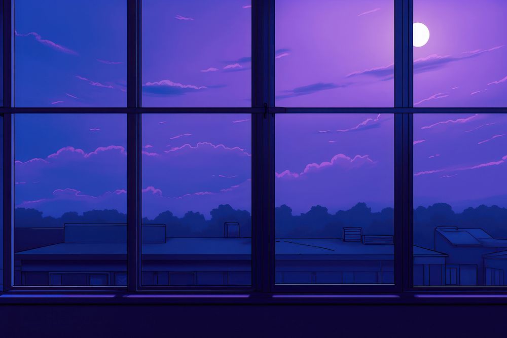The window purple night blue.