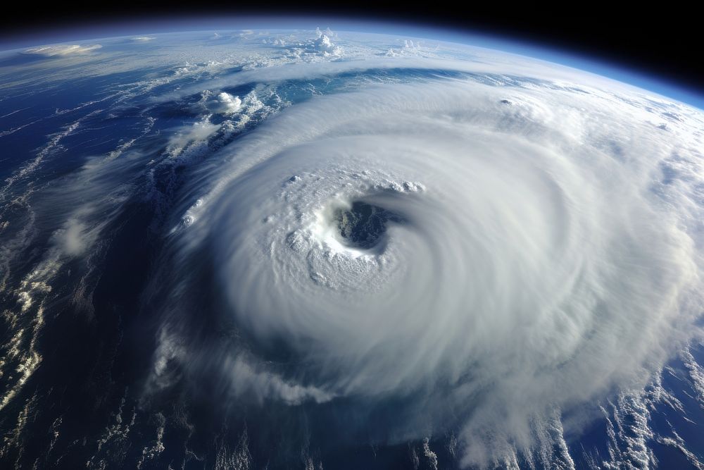 Massive cyclone related to El Nino phenomena outdoors planet nature.