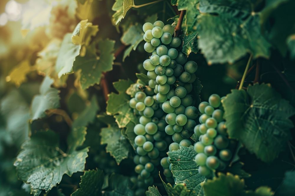 Photo of grape vines grapes vineyard outdoors.