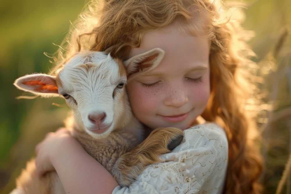 Girl holding a baby goat photo photography livestock.