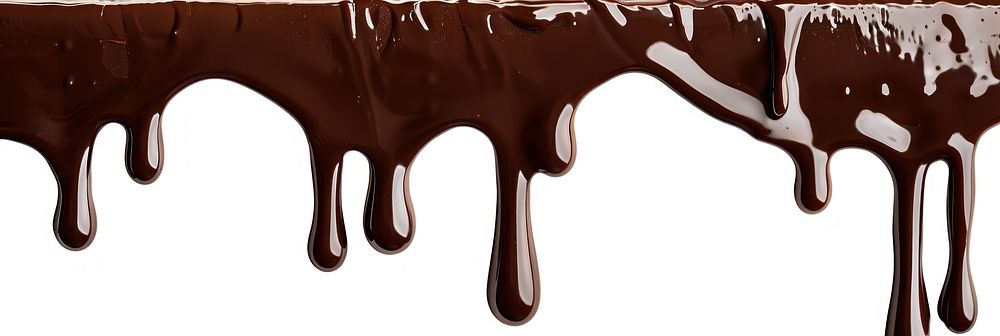 Dripping chocolate dessert white background confectionery.