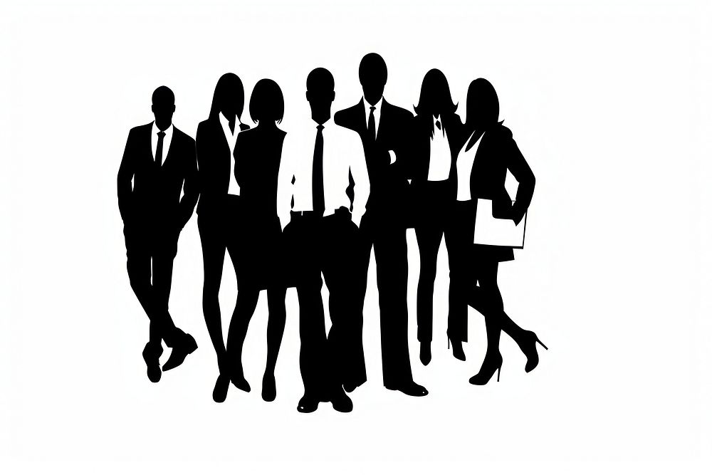 Business people silhouette adult white background.