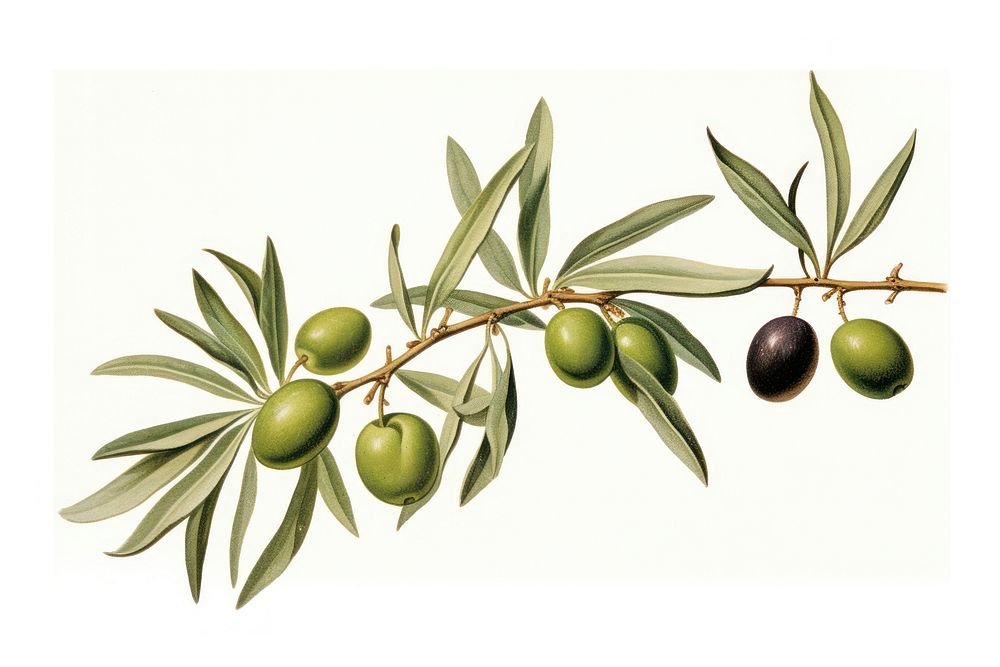 Olive branch plant food leaf.