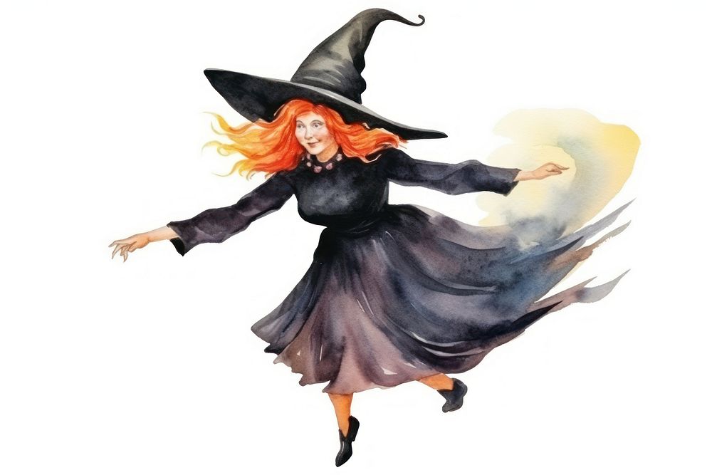 Witch costume dancing adult.