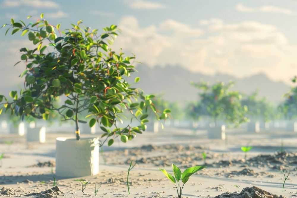 Artificial intelligence Farm nature vegetation shoreline.