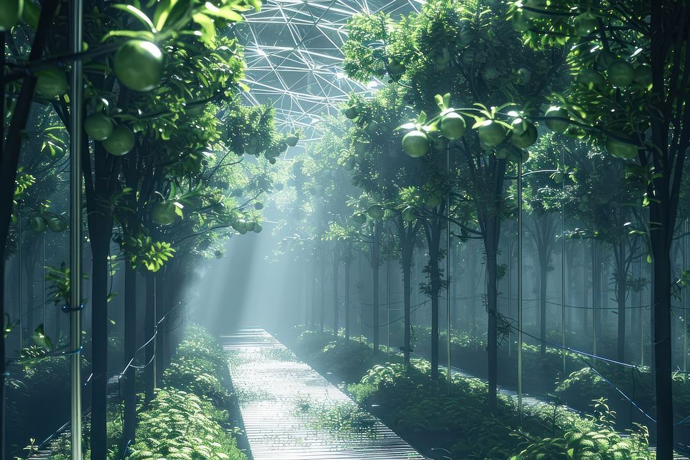 Artificial intelligence Farm nature vegetation rainforest.